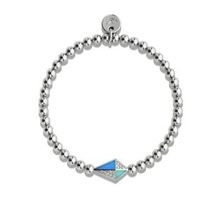 Blue and Silver Kite Beaded Bracelet
